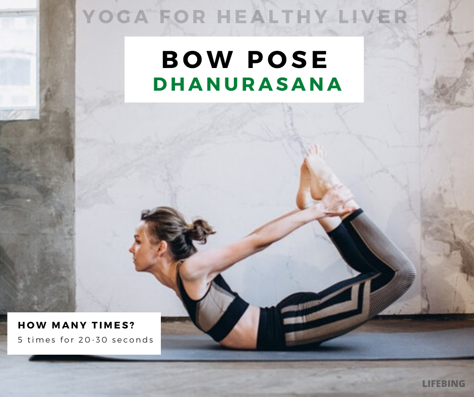 Bowpose or Dhanurasana is one of the best yoga Asanas for a healthy liver