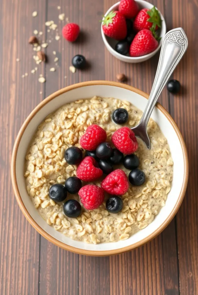 Oatmeal with Chia and Berries for 7 day cortisol detox