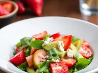 strawberry avocado tomato salad for cortisol balance