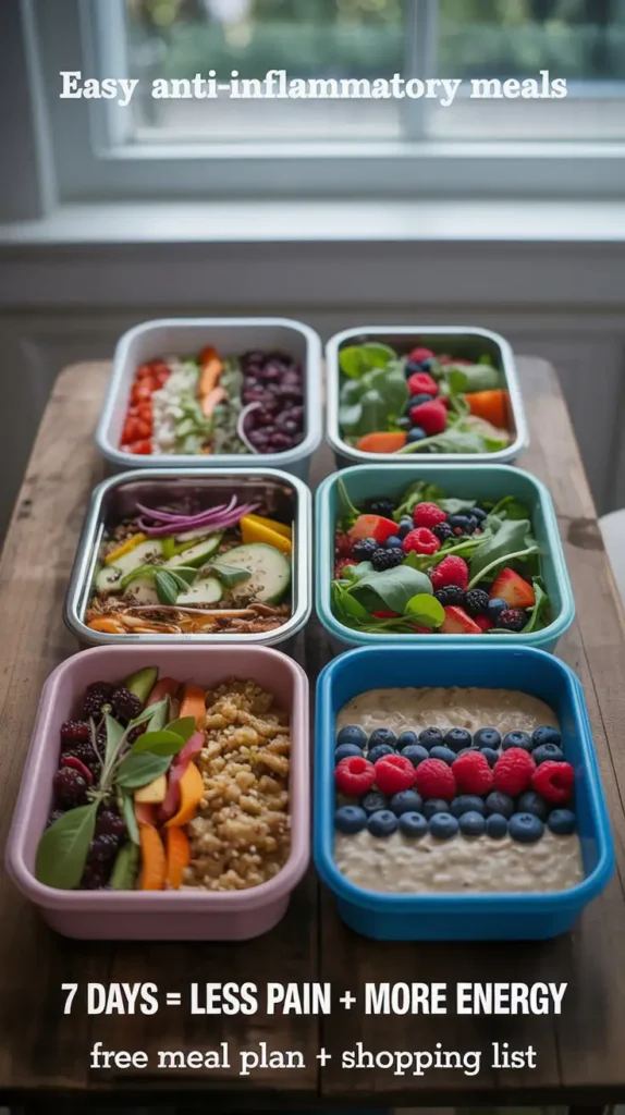Anti inflammation diet meal plan for 7 days